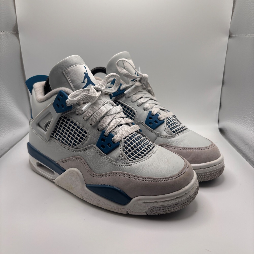 Jordan 4 Retro Military Blue 2024 GS White Industrial Blue HF4281-141 4.5Y